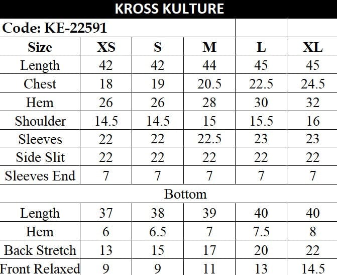 Kross Kulture  Fabric: Cross slub Ready-To-wear Embroidered KE 22591 (Two Piece)