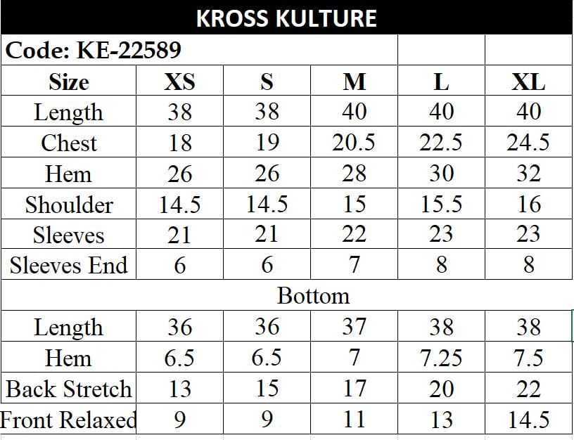 Kross Kulture  Ready-To-Wear Embroidered Ready-To-wear Embroidered KE-22589 (Two Piece)